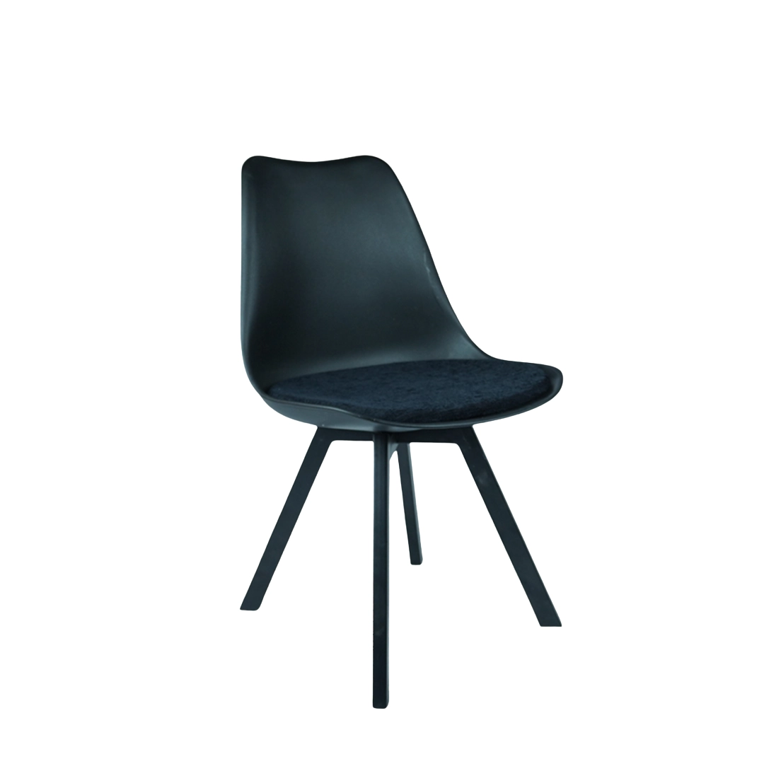 Heavy Duty Tulip Chair Black Stand - Black